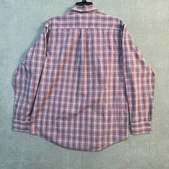 IZOD Men’s Dress Shirt LG Multi color checked Blue, White, Red, Plaid Dress Work - Picture 8 of 8